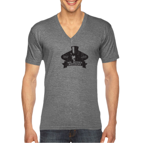 Mister Money Mustache - Unisex American Apparel Triblend V-Neck T-shirt Thumbnail