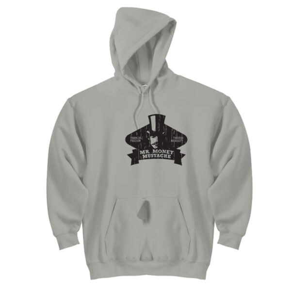 Mister Money Mustache - DryBlend™ Pullover Unisex Hooded Sweatshirt Thumbnail