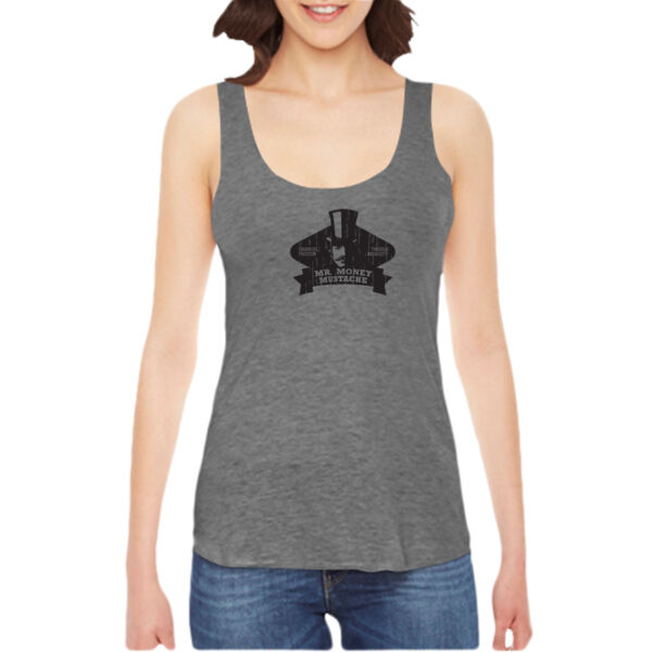 Mister Money Mustache - Ladies' American Apparel Triblend Racerback Tank Thumbnail