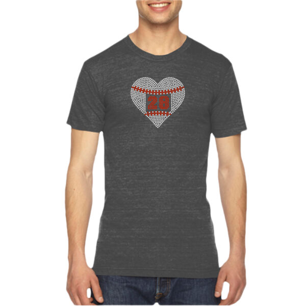 Custom Rhinestone Express Heart - Unisex American Apparel Triblend T-Shirt Thumbnail