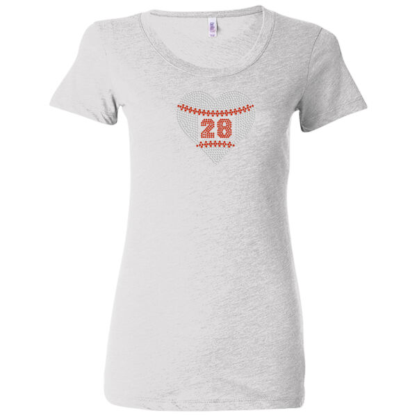 Custom Rhinestone Express Heart - Ladies' Triblend Short Sleeve T-Shirt Thumbnail