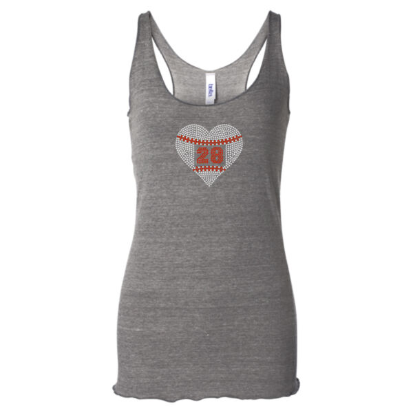 Custom Rhinestone Express Heart - Ladies' Triblend Racerback Tank Top Thumbnail