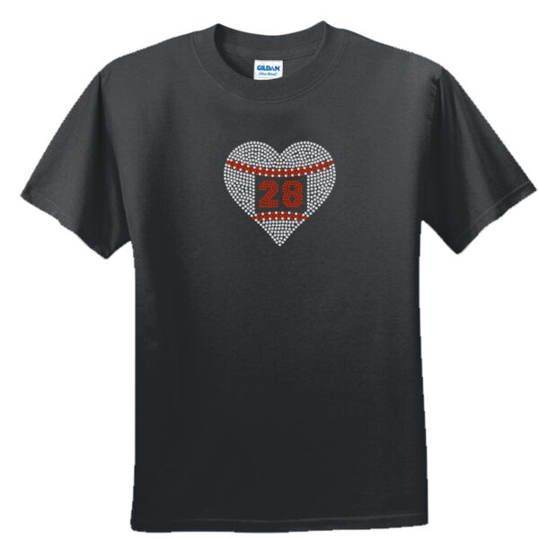 Custom Rhinestone Express Heart - Unisex or Youth Ultra Cotton™ 100% Cotton T Shirt Thumbnail