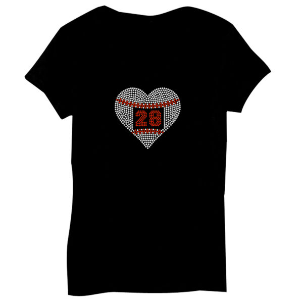 Custom Rhinestone Express Heart - Bella Short-Sleeve V-Neck T-Shirt Thumbnail