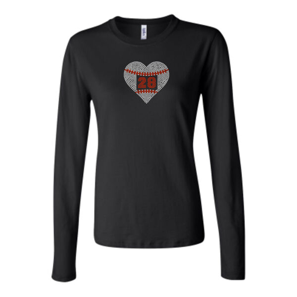 Custom Rhinestone Express Heart - Bella Long Sleeve Crew Tee Thumbnail