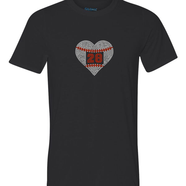 Custom Rhinestone Express Heart - Ultra Performance Active Lifestyle T Shirt Thumbnail