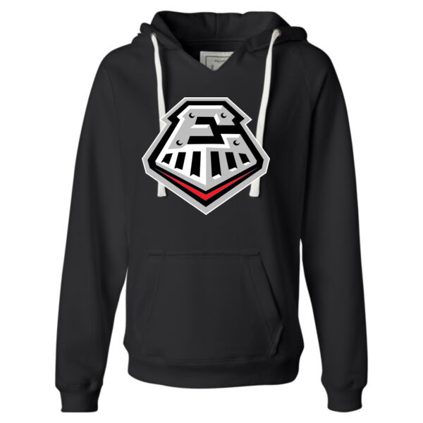 Express Full - Ladies' Sueded V-Neck Hooded Sweatshirt Thumbnail