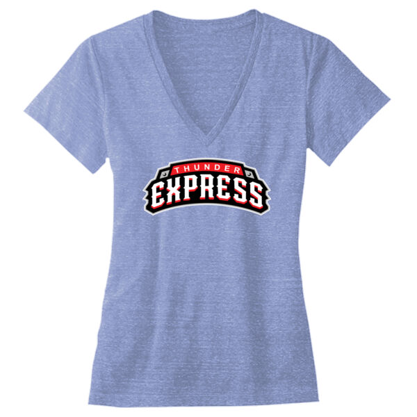 Thunder Express - Ladies' Triblend Deep V-Neck T-Shirt Thumbnail