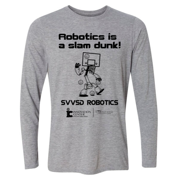 SVVSD Robotics Is A Slam Dunk BW - Light Youth Long Sleeve Ultra Performance Active Lifestyle T Shirt Thumbnail