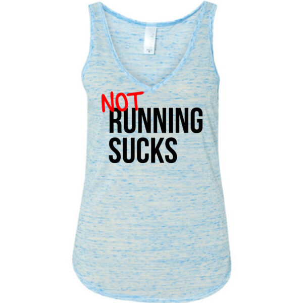 Not Running Sucks - Ladies' Flowy V-Neck Tank Thumbnail