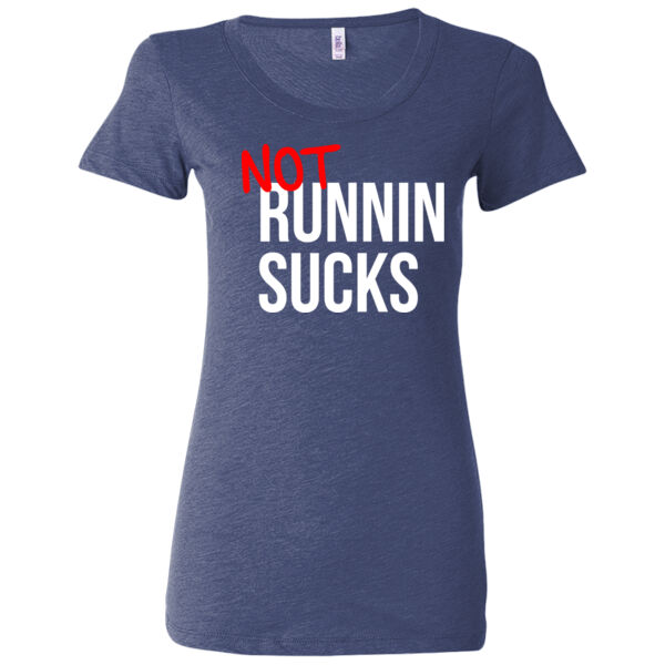 Not Running Sucks - Ladies' Triblend Short Sleeve T-Shirt Thumbnail