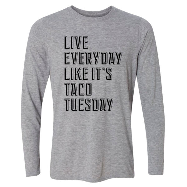 Live Everyday Like It's Taco Tuesday - Light Youth Long Sleeve Ultra Performance Active Lifestyle T Shirt Thumbnail