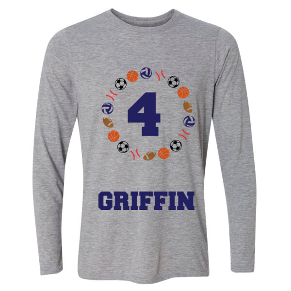 Birthday Boy Sport Balls - Light Youth Long Sleeve Ultra Performance Active Lifestyle T Shirt Thumbnail