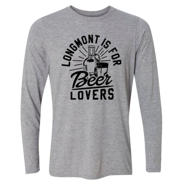 Longmont is for Beer Lovers - Light Long Sleeve Ultra Performance Active Lifestyle T Shirt Thumbnail