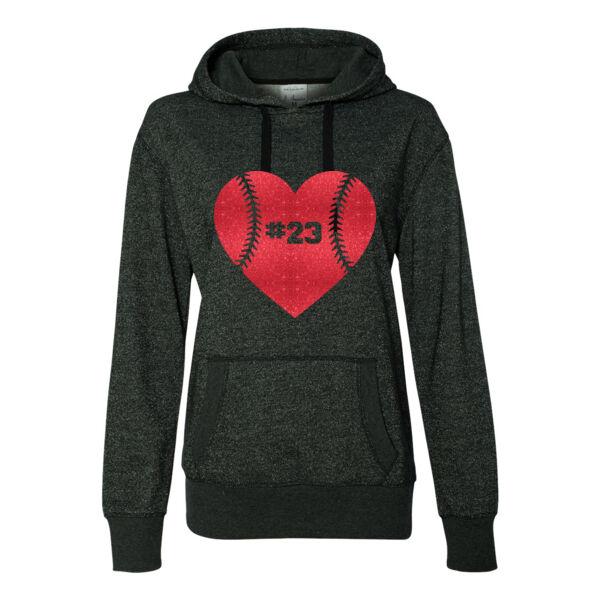 Baseball Glitter Heart - Glitter Hoodie Thumbnail