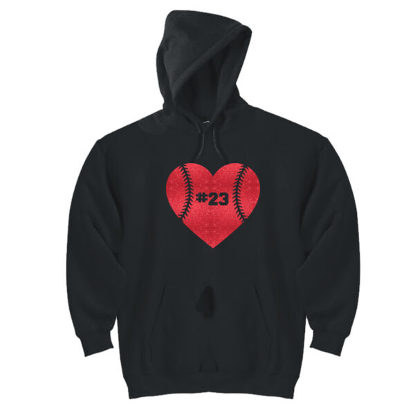 Baseball Glitter Heart - DryBlend™ Pullover Unisex Hooded Sweatshirt Thumbnail