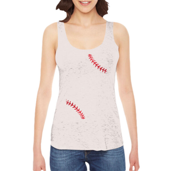 Baseball Glitter Laces - Ladies' American Apparel Triblend Racerback Tank Thumbnail