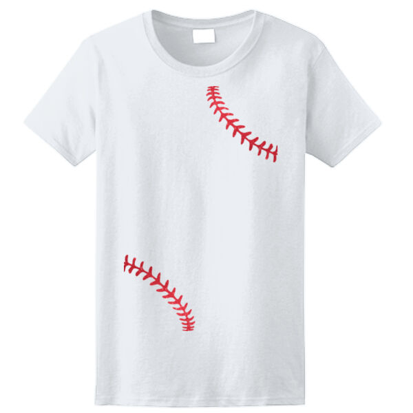 Baseball Glitter Laces - Ladies Ultra Cotton™ 100% Cotton T Shirt Thumbnail