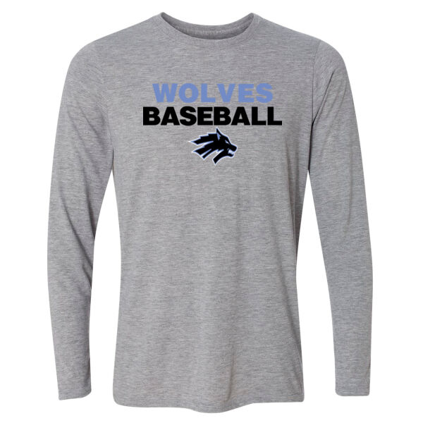Wolves Baseball - Light Long Sleeve Ultra Performance Active Lifestyle T Shirt Thumbnail