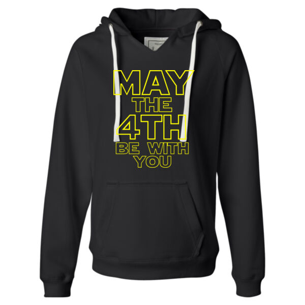 May the 4th Be With You - Ladies' Sueded V-Neck Hooded Sweatshirt Thumbnail