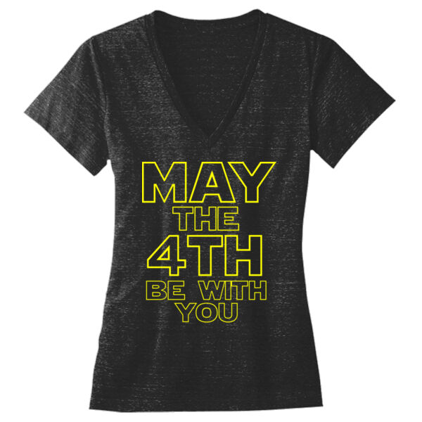 May the 4th Be With You - Ladies' Triblend Deep V-Neck T-Shirt Thumbnail