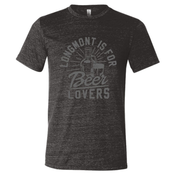 Longmont Is For Beer Lovers - Triblend Short Sleeve T-Shirt Thumbnail