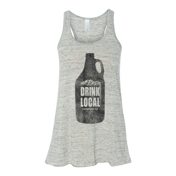 Drink Local Longmont Colorado - Bella Ladies' Flowy Racerback Tank (S) Thumbnail