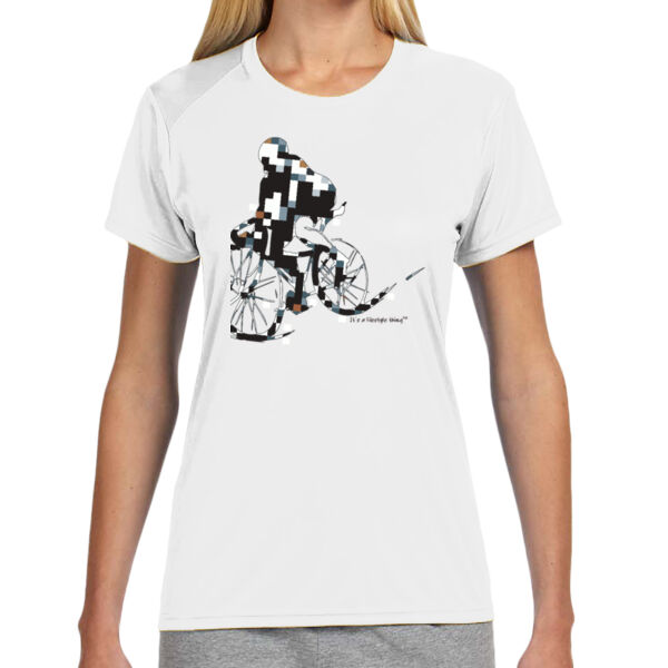 The Biker - (S) Ladies' Shorts Sleeve Cooling Performance Crew Light Color Shirt Thumbnail