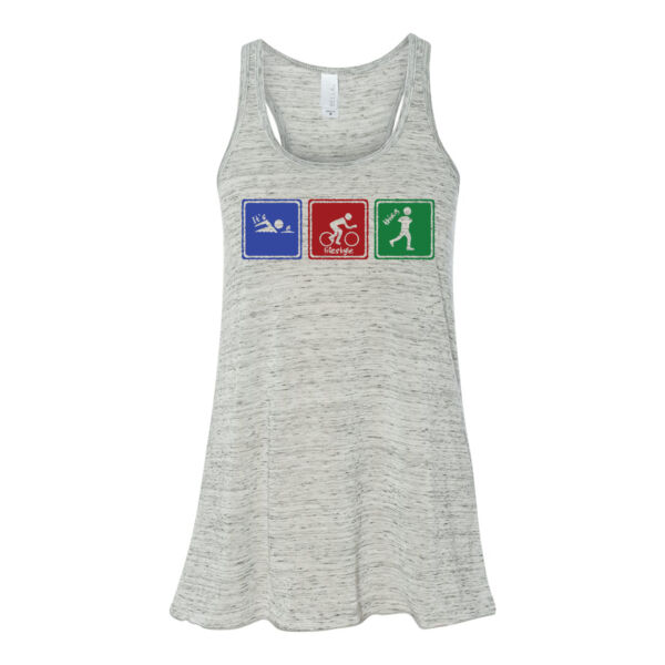 Signs of Tri - Bella Ladies' Flowy Racerback Tank (S) Thumbnail