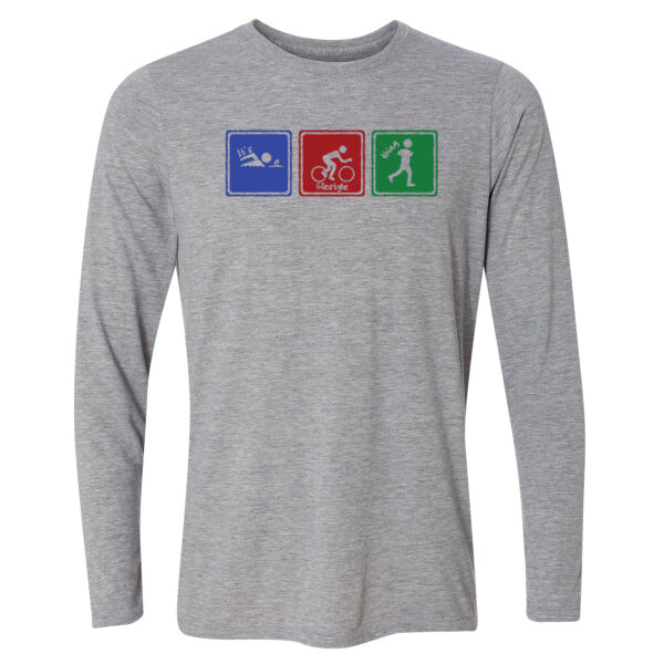 Signs of Tri - Light Long Sleeve Ultra Performance Active Lifestyle T Shirt Thumbnail