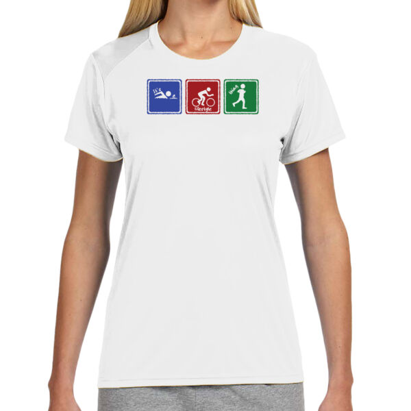 Signs of Tri - (S) Ladies' Shorts Sleeve Cooling Performance Crew Light Color Shirt Thumbnail