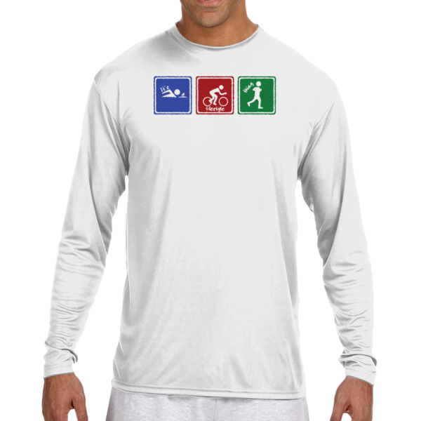 Signs of Tri - (S) Long Sleeve Cooling Performance Crew Light Color Shirt Thumbnail