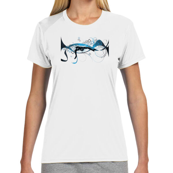 Making Waves Swimming - (S) Ladies' Shorts Sleeve Cooling Performance Crew Light Color Shirt Thumbnail