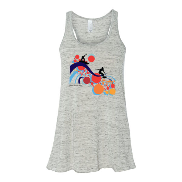 Liquid Soul surfing - Bella Ladies' Flowy Racerback Tank (S) Thumbnail