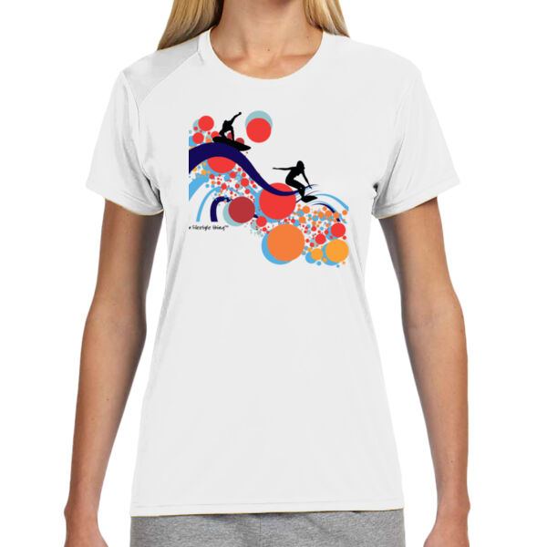 Liquid Soul surfing - (S) Ladies' Shorts Sleeve Cooling Performance Crew Light Color Shirt Thumbnail