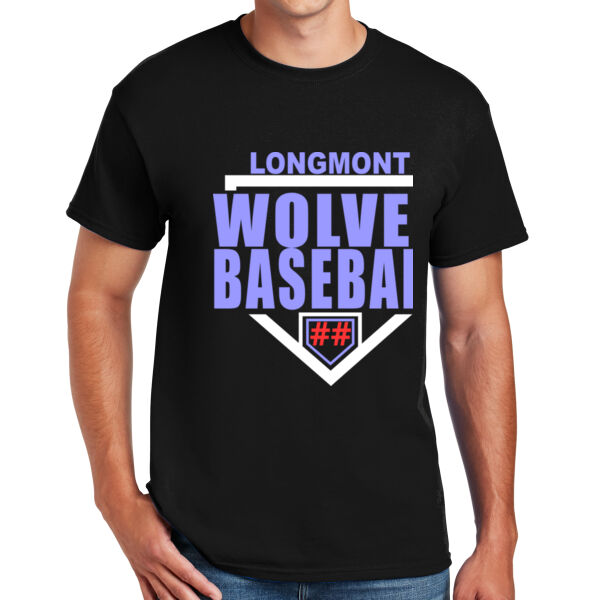 Longmont Wolves Baseball Homeplate - DryBlend™ 50 Cotton/50 DryBlend™Poly T Shirt Thumbnail