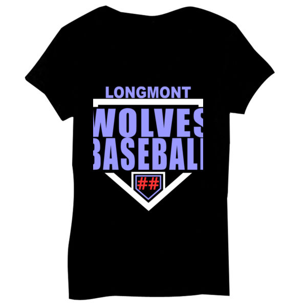 Longmont Wolves Baseball Homeplate - Bella Short-Sleeve V-Neck T-Shirt Thumbnail