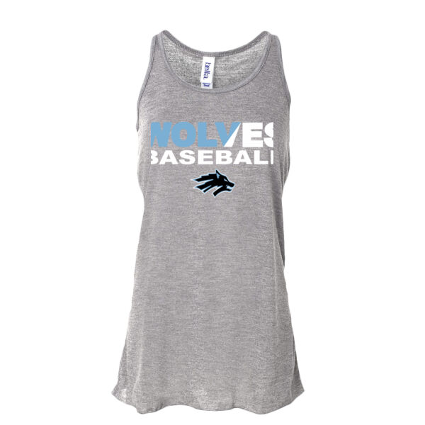 Wolves Baseball Split - Ladies' Flowy Racerback Tank Thumbnail