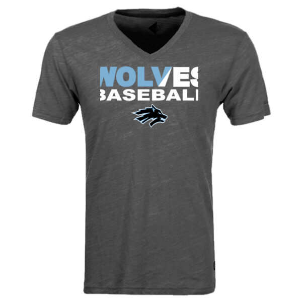 Wolves Baseball Split - Triblend V-Neck T-Shirt Thumbnail