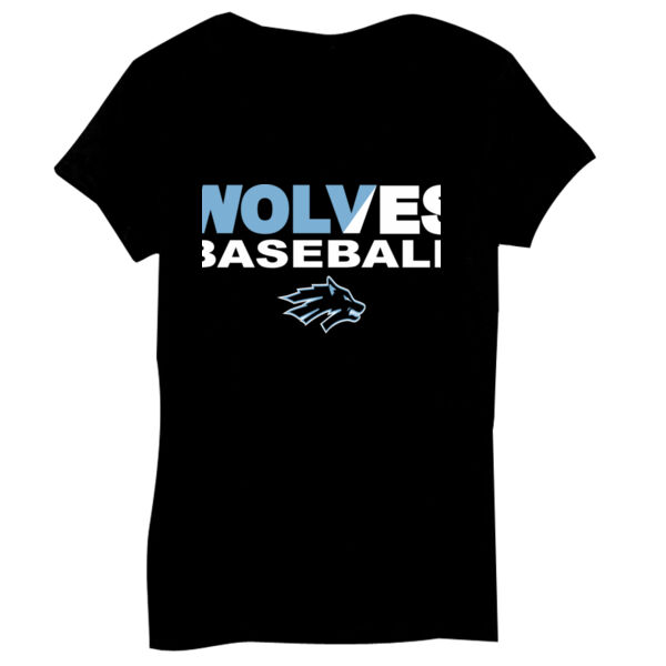 Wolves Baseball Split - Bella Short-Sleeve V-Neck T-Shirt Thumbnail