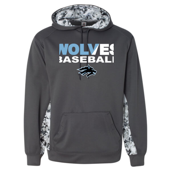 Wolves Baseball Split - Digital Camo Colorblock Hooded Performance Sweatshirt Thumbnail