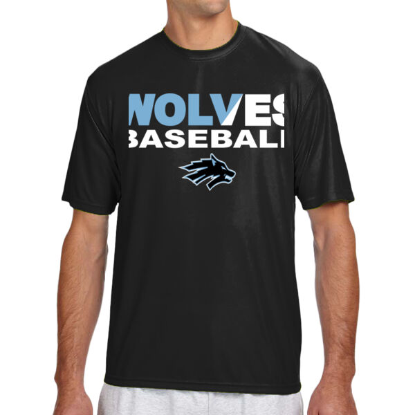 Wolves Baseball Split - Shorts Sleeve Cooling Performance Crew Dark Color Shirt Thumbnail