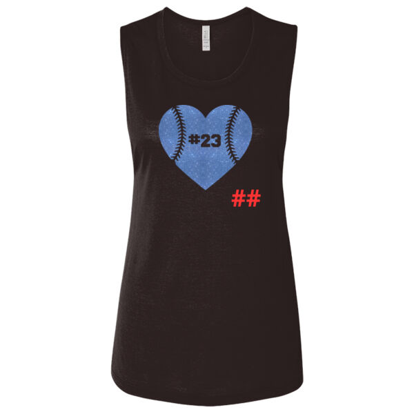 Wolves Baseball Heart with Player Number Thumbnail