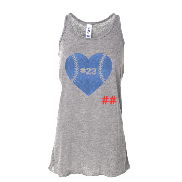 Wolves Baseball Heart with Player Number Thumbnail