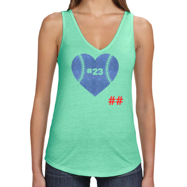 Wolves Baseball Heart with Player Number Thumbnail