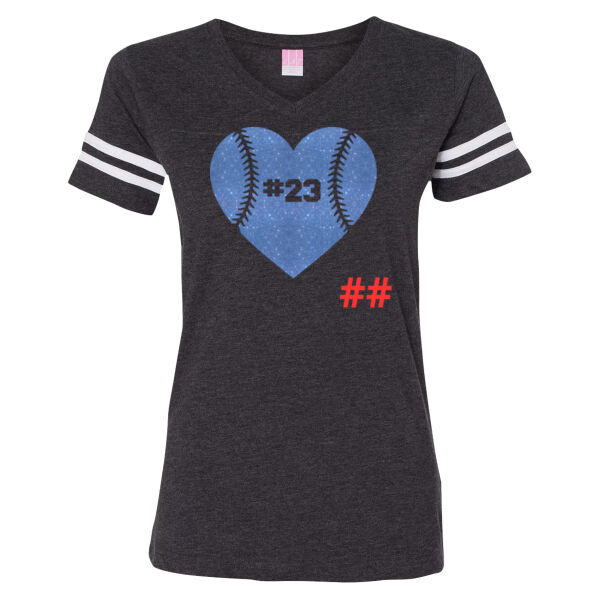 Wolves Baseball Heart with Player Number Thumbnail