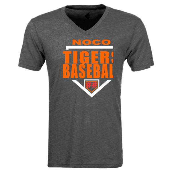 NoCo Tigers Baseball Homplate - Triblend V-Neck T-Shirt Thumbnail