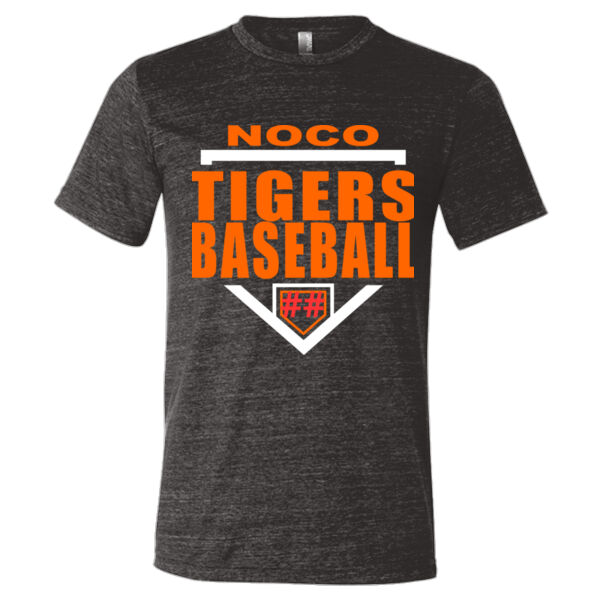 NoCo Tigers Baseball Homplate - Triblend Short Sleeve T-Shirt Thumbnail