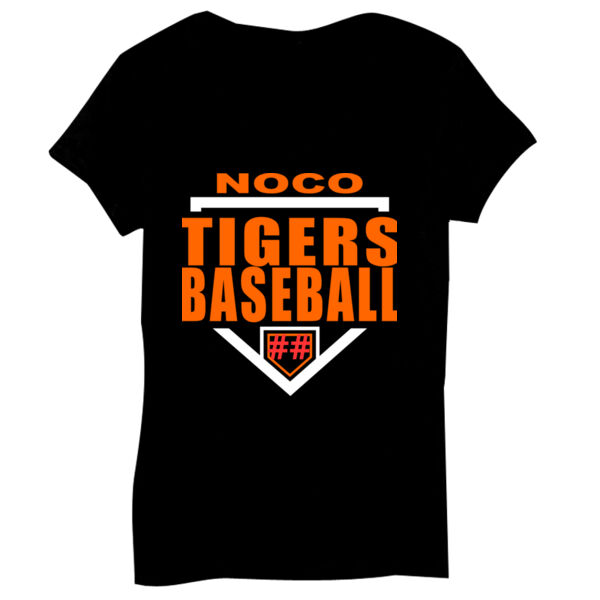 NoCo Tigers Baseball Homplate - Bella Short-Sleeve V-Neck T-Shirt Thumbnail