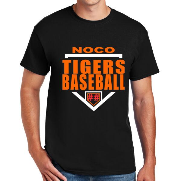 NoCo Tigers Baseball Homplate - DryBlend™ 50 Cotton/50 DryBlend™Poly T Shirt Thumbnail